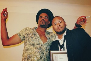 on set of "Qarl the web series" with Earl Shirley